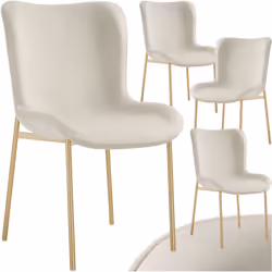 Ajoutez une petite touche de luxe à votre salle à manger avec le lot de 4 chaises rembourrées Tessa de tectake à l'aspect vel ...