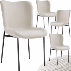 Procurez-vous le lot de 4 chaises rembourrées Tessa de tectake : le complément parfait pour votre maison! Ces chaises de sall ...
