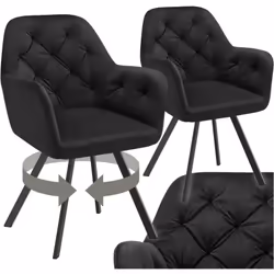 La chaise pivotante en velours avec accoudoirs Lucia de tectake en lot de 2 n'est pas seulement une simple chaise de salle à ...