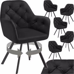 La chaise pivotante en velours avec accoudoirs Lucia de tectake en lot de 6 n'est pas seulement une simple chaise de salle à ...