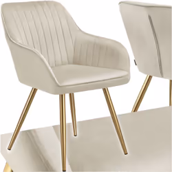Un véritable atout visuel La chaise de salle à manger Marilyn de tectake séduit par son revêtement en velours doux matelassé  ...