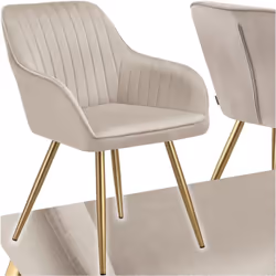 Un véritable atout visuel La chaise de salle à manger Marilyn de tectake séduit par son revêtement en velours doux matelassé  ...