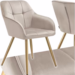 Un véritable atout visuel La chaise Marilyn de tectake allie un design unique à un confort optimal. Le revêtement en velours  ...