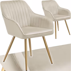 Un véritable atout visuel La chaise de salle à manger Marilyn de tectake séduit par son revêtement en velours doux matelassé ...