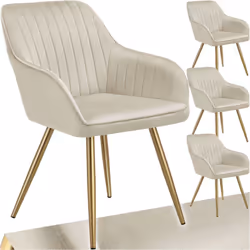 Un véritable atout visuel La chaise de salle à manger Marilyn de tectake séduit par son revêtement en velours doux matelassé  ...