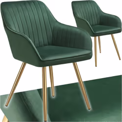 Un véritable atout visuel La chaise de salle à manger Marilyn de tectake séduit par son revêtement en velours doux matelassé  ...