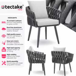 TecTake 405809 chaise d'extérieur Anthracite