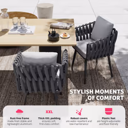 TecTake 405809 chaise d'extérieur Anthracite