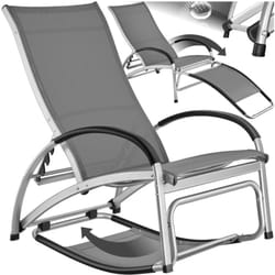 Chaise longue 2-en-1 fonction comme chaise longue ou fauteuil à bascule tissu textilène déperlant et respirant