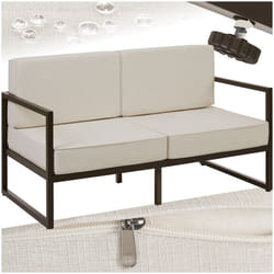 Canapé lounge de jardin épaisseur du rembourrage de l'assise 14 cm  marron/beige