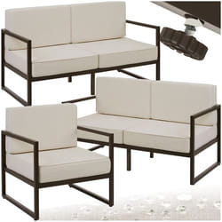 Salon de jardin pour 5 personnes avec une épaisseur d'assise de 14 cm  marron/beige