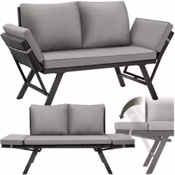 Un incontournable polyvalent Le canapé lounge en rotin Sintra de tectake combine élégance et confort pour sublimer votre espa ...