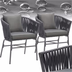 Pour des heures de détente Découvrez le confortable ensemble de chaises Valeiras de tectake et offrez à votre extérieur une t ...