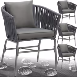 Pour des heures de détente Découvrez le confortable ensemble de chaises Valeiras de tectake et offrez à votre extérieur une t ...