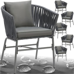 Ensemble de chaises au design corde tressée housses en polyester amovibles