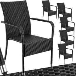 Chaise en résine tressée résistante et durable douce pour le sol empilable
