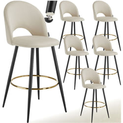 Chaise de bar avec dossier et repose-pieds 49 x 58 x 110 cm et capacité de charge 120 kg