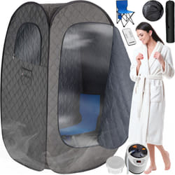 Sauna à vapeur portable thermaluxe i 1000 w - gris foncé-noir