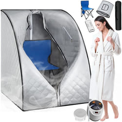 Sauna à vapeur portable générateur de vapeur de 2 L et 1000 W  gris/bleu - TU