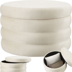 Tabouret avec espace de rangement rond rembourré