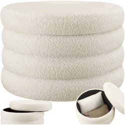 Tabouret avec espace de rangement rond rembourré