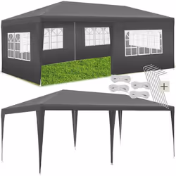 Pavillon imperméable 6x3 m avec 5 parties latérales amovibles système emboîtable