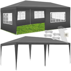 Pavillon imperméable 6x3 m avec 5 parties latérales amovibles système emboîtable