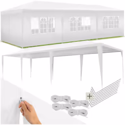 Pavillon 9x3m avec 8 parties latérales amovibles imperméable