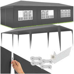 Pavillon 9 x 3 m avec système d'emboîtement 8 parties latérales amovibles, 2 ouvertures à fermeture éclair