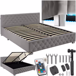 Pour de doux rêves Découvrez le lit rembourré confortable de tectake et créez un espace de sommeil alliant confort et style.  ...