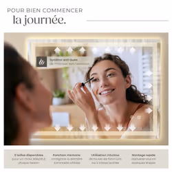 Miroir De Salle De Bain Led Clara Réglable Avec 3 Couleurs De Lumière - 50 X 70 Cm - Vue supplémentaire 2