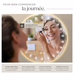 Miroir De Salle De Bain Led Aurora, Réglable, Avec 3 Couleurs De Lumière - 60 Cm - Vue supplémentaire 2
