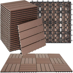 Dalles de terrasse Lot de 22 pièces avec système de clic Ensemble de 22 pièces marron