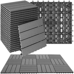 Dalles de terrasse Lot de 22 pièces avec système de clic Ensemble de 22 pièces gris