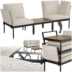 Ensemble de salon de jardin 5-en-1 avec dossier réglable sur 5 positions  anthracite/gris