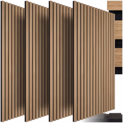 Isolation accoustique - TECTAKE - Lot de 4 panneaux acoustiques SONIC WALL aspect bois en MDF 60 x 120 x 21 cm - Bois clair