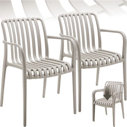 Chaises de jardin résistant aux intempéries et aux UV Ensemble de 2 pièces taupe