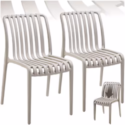 Chaises de jardin résistant aux intempéries et aux UV Ensemble de 2 pièces taupe