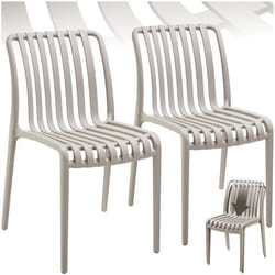 Chaises de jardin résistant aux intempéries et aux UV Ensemble de 2 pièces taupe