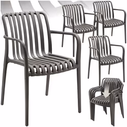 Chaises de jardin résistant aux intempéries et aux UV Ensemble de 4 pièces gris anthracite