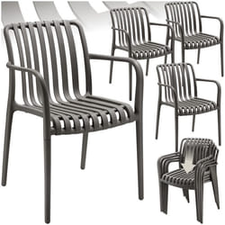 Chaises de jardin résistant aux intempéries et aux UV Ensemble de 4 pièces gris anthracite
