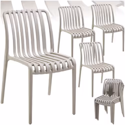 Chaises de jardin résistant aux intempéries et aux UV Ensemble de 4 pièces taupe