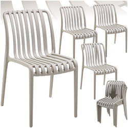 Chaises de jardin résistant aux intempéries et aux UV Ensemble de 4 pièces taupe