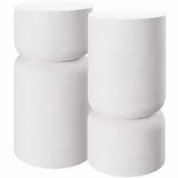 Lot de 2 tables d'appoint avec design arrondi blanc - TU
