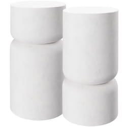Lot de 2 tables d'appoint avec design arrondi  blanc - TU
