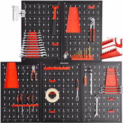 Obtenez une vue d'ensemble complète de votre espace de travail avec le grand et polyvalent panneau perforé pour outils de tec ...