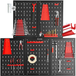 Tectake - Panneau perforé jonah avec crochets et supports - 5 pièces