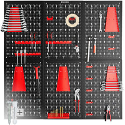 Panneau perforé JONAH avec crochets et supports - 6 pièces