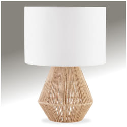Luminaire - TECTAKE - Lampe de chevet LIGNEA LUX au style bohème 60W avec grand abat-jour en tissu - 32 x 45 cm