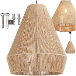 Abat-jour - TECTAKE - Suspension SURI naturelle au style bohème 40W durable et écologique - 405 x 47 cm
